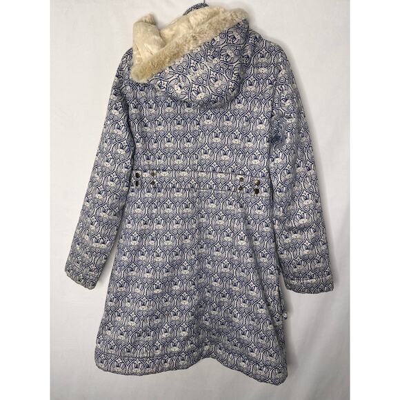 Hemp HoodLamb Limited Edition Jeremy Fish Rabbit Bunny Print Long coat Small - Picture 8 of 11